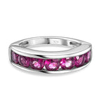 Rhodolite Garnet Ring in Platinum Overlay Sterling Silver 1.81 Ct.