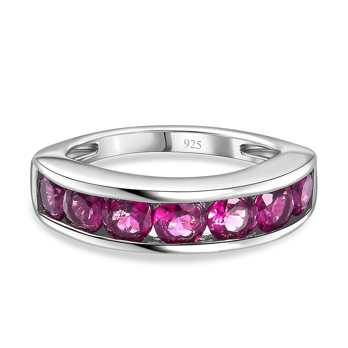 Rhodolite Garnet Ring in Platinum Overlay Sterling Silver 1.81 Ct. 7686757 0