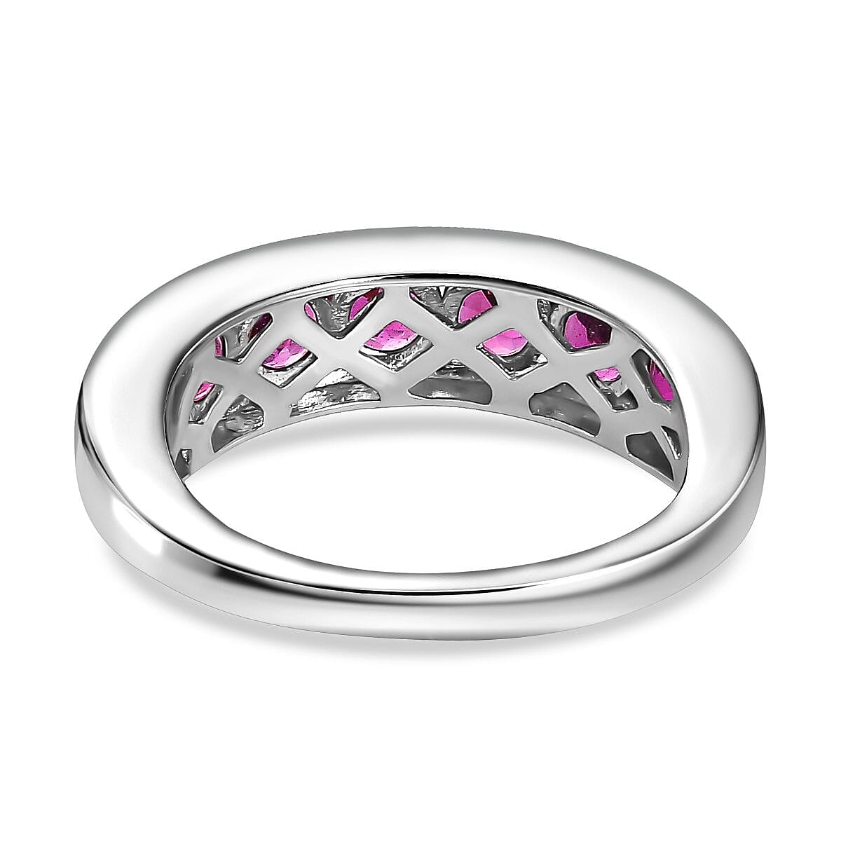 Rhodolite Garnet Ring in Platinum Overlay Sterling Silver 1.81 Ct. 7686757 4