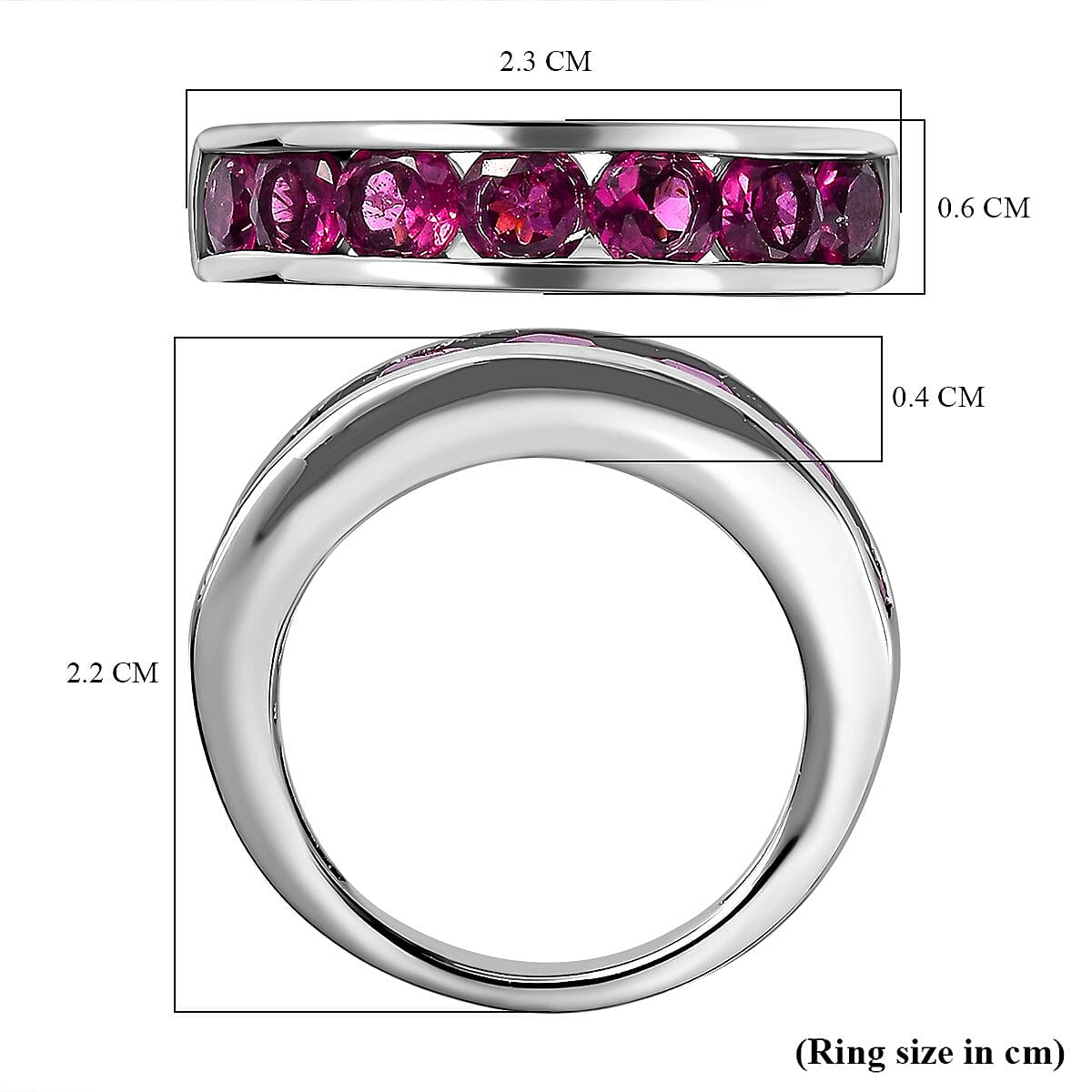 Rhodolite Garnet Ring in Platinum Overlay Sterling Silver 1.81 Ct. 7686757 5