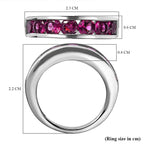 Rhodolite Garnet Ring in Platinum Overlay Sterling Silver 1.81 Ct.