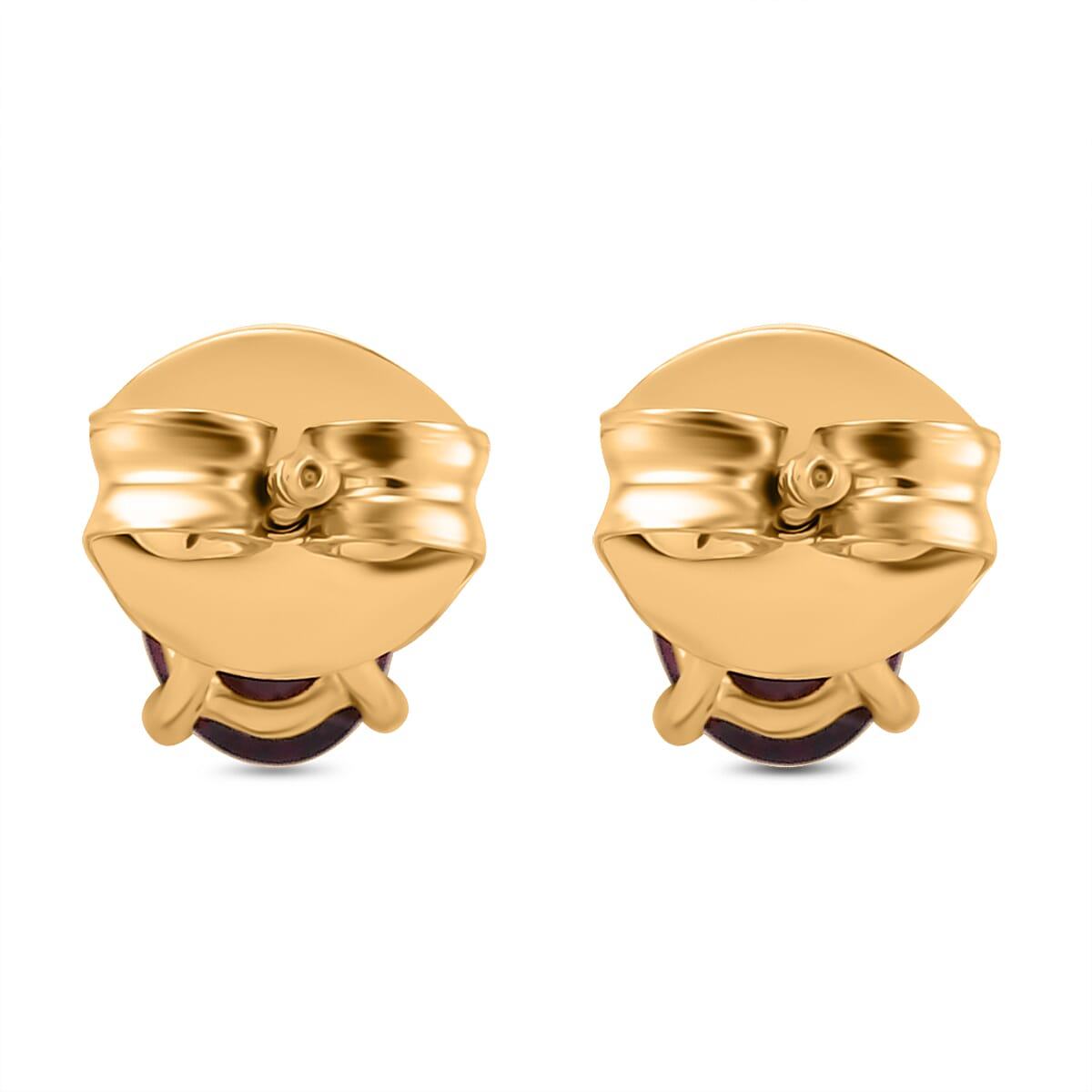 Orissa Natural Rhodolite Garnet Solitaire Stud Push Post Earring in 18K Vermeil Yellow Gold Plated Sterling Silver 1.17 Ct. 8030348 5