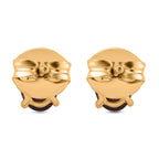 Orissa Natural Rhodolite Garnet Solitaire Stud Push Post Earring in 18K Vermeil Yellow Gold Plated Sterling Silver 1.17 Ct.