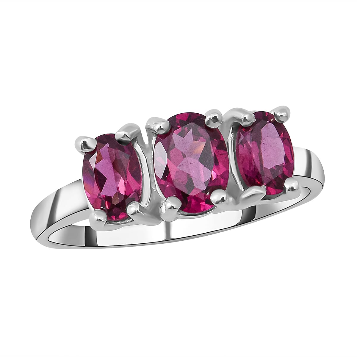 Rhodolite Garnet Trilogy Ring in Sterling Silver 2.05 Ct. 7000201 0
