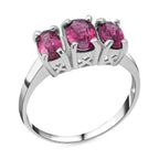 Rhodolite Garnet Trilogy Ring in Sterling Silver 2.05 Ct.