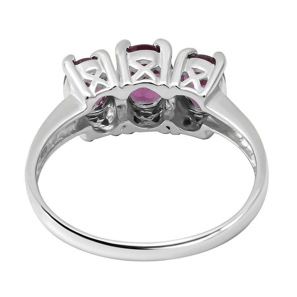 Rhodolite Garnet Trilogy Ring in Sterling Silver 2.05 Ct.