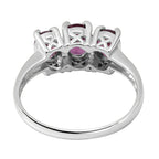 Rhodolite Garnet Trilogy Ring in Sterling Silver 2.05 Ct.