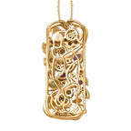 GP Italian Garden Collection - Rhodolite Garnet & Multi Gemstone Pendant with Chain (Size 20) in Platinum & 18K Gold Vermeil Plated Sterling Silver 4.05 Ct