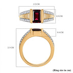 Rhodolite Garnet & White Zircon Ring in 18K Vermeil Yellow Gold Plated Sterling Silver 2.26 Ct.