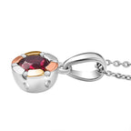 Djoy Orissa Rhodolite Garnet & White Zircon Pendant with Chain (Size 20) in Tri Colour Plating Sterling Silver