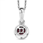 Djoy Orissa Rhodolite Garnet & White Zircon Pendant with Chain (Size 20) in Tri Colour Plating Sterling Silver