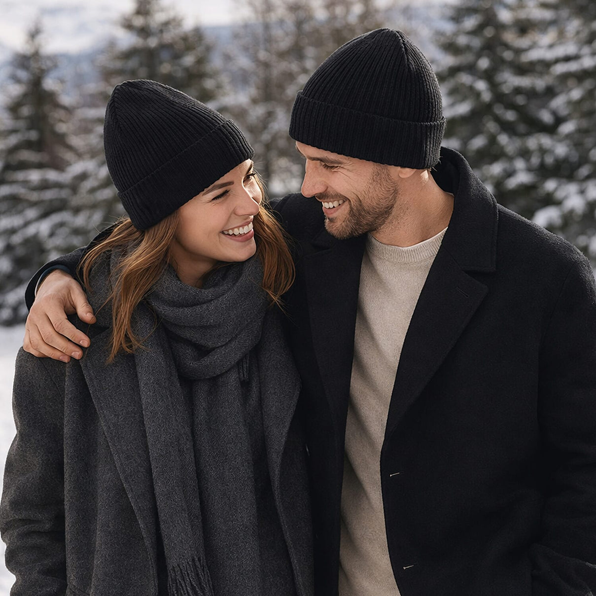 Ribbed Cuff Winter Beanie Hat (One Size) - Black 8447803 3
