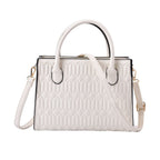 Ribbed Pattern Crossbody Bag - White