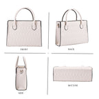 Ribbed Pattern Crossbody Bag - White