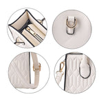 Ribbed Pattern Crossbody Bag - White