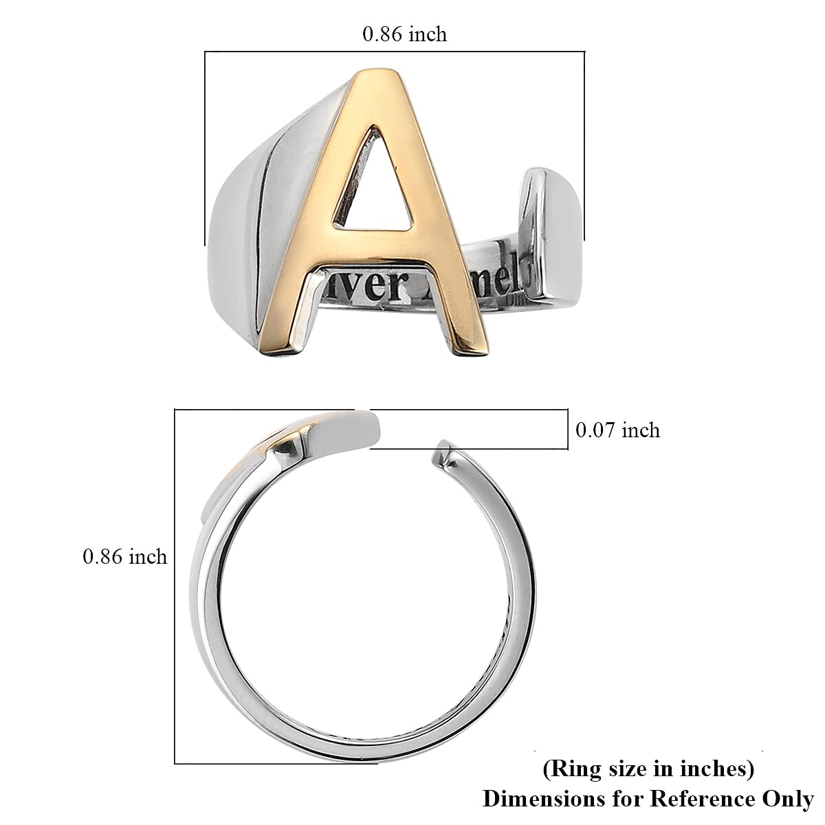 Personalised Engravable Initial A Ring in Yellow Gold Tone 7584563 5