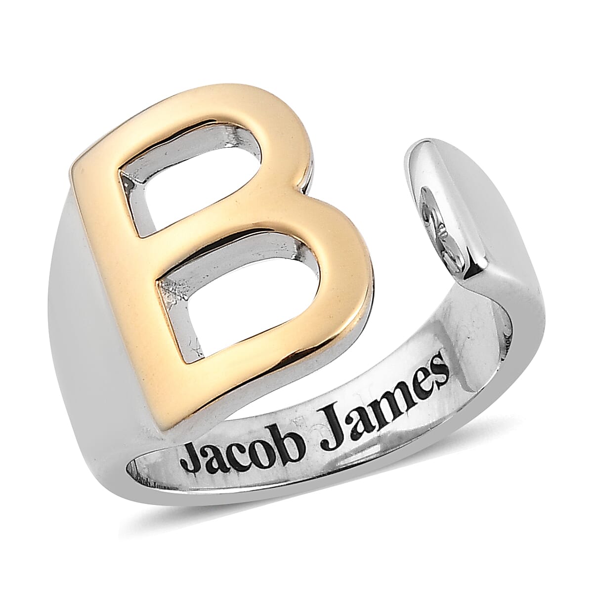 Personalised Engravable Initial B Ring in Yellow Gold Tone 7584591 0