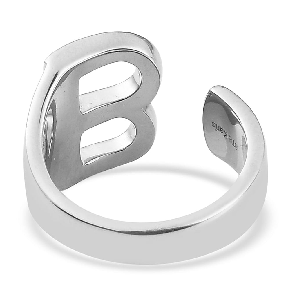 EverTrue - Initial-B Adjustable Ring in Two Tone Plating