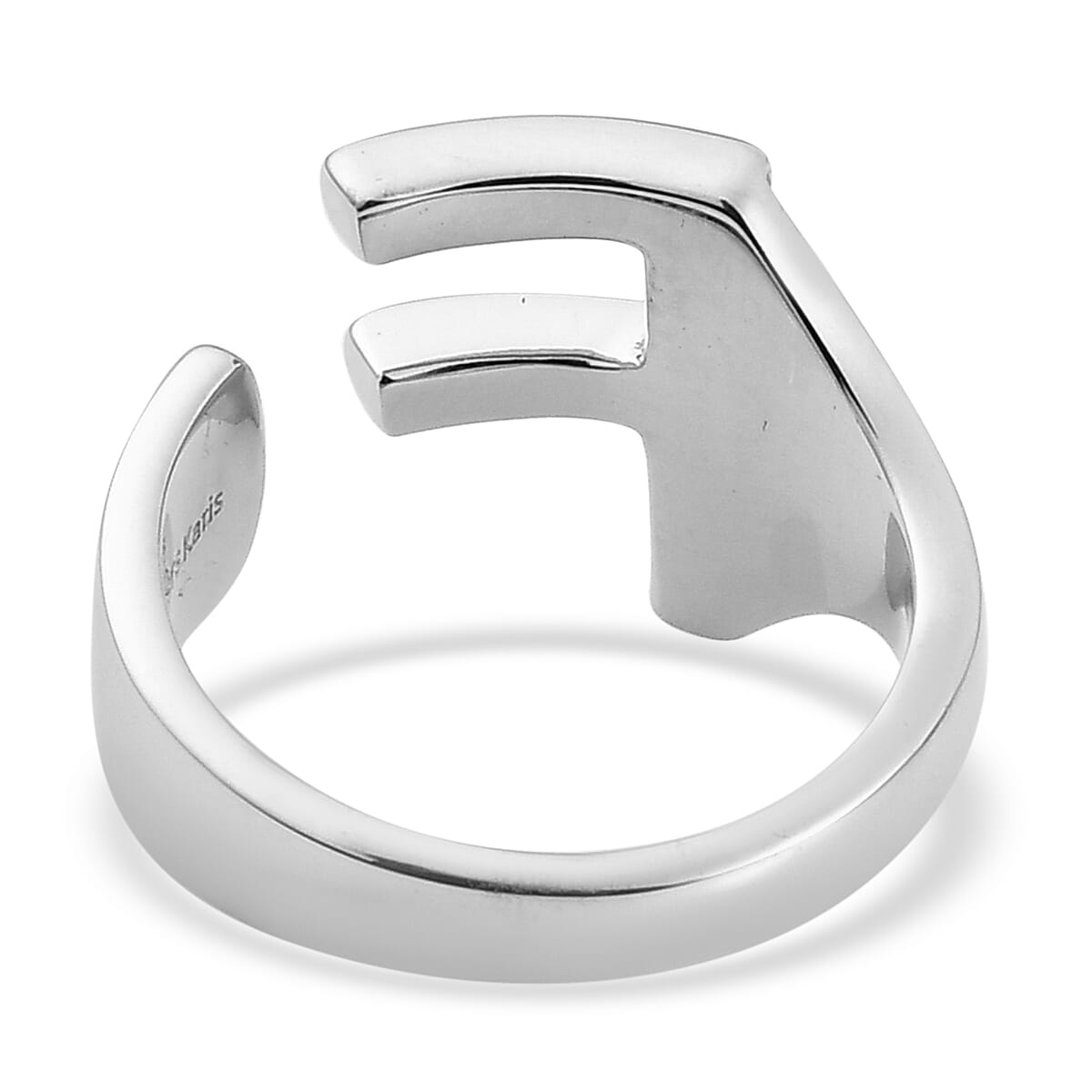 EverTrue - Initial-F Adjustable Ring in Two Tone Plating 7785422 4