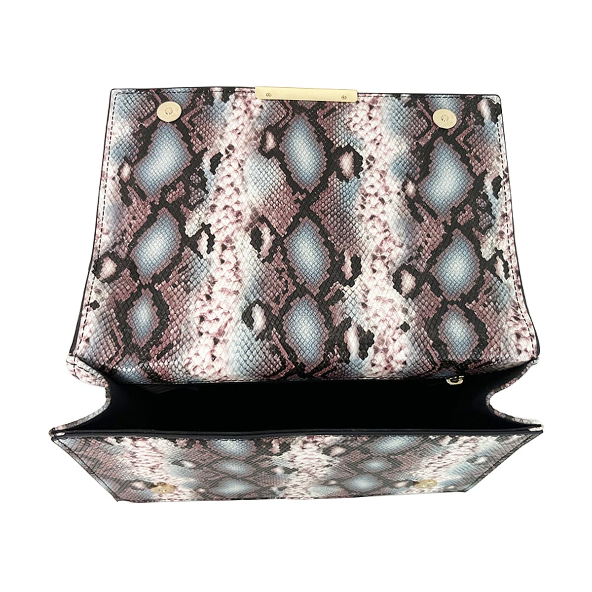 Rome Closeout Deal - Snake Pattern Crossbody Bag- Black and Pink 7238243 2