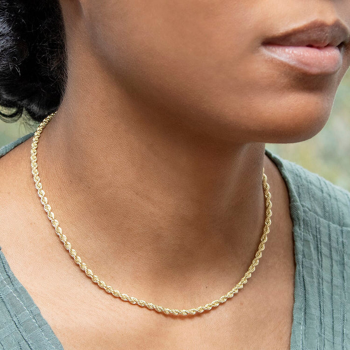 Rope Chain 16 Inch in 9K Yellow Gold 7575706 2