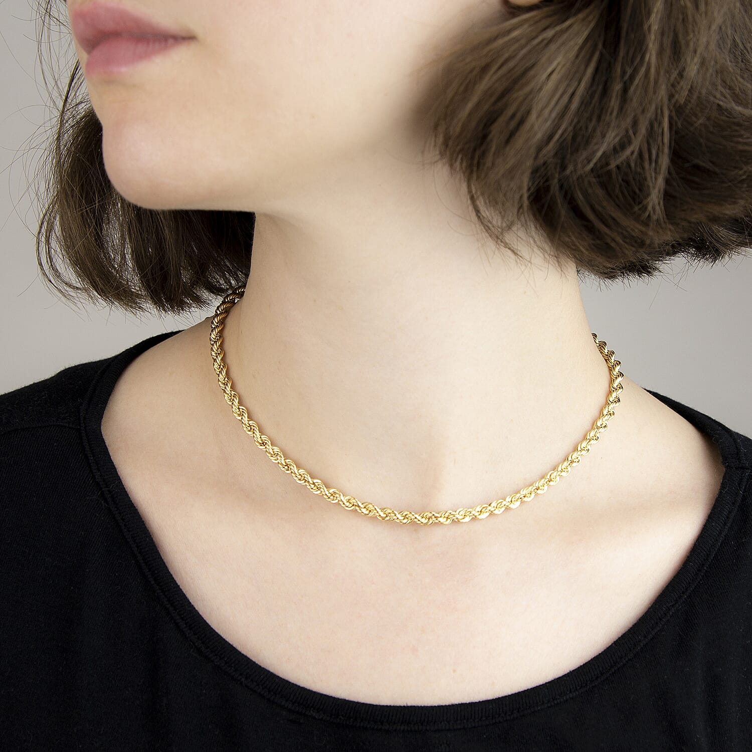 Rope Chain 16 Inch in 9K Yellow Gold 7575753 1