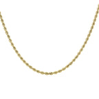 9K Yellow Gold Rope Chain With Spring Ring Clasp (Size - 16)