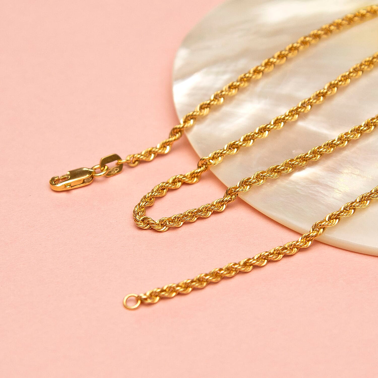 Rope Chain 16 Inch in 9K Yellow Gold 7581728 4