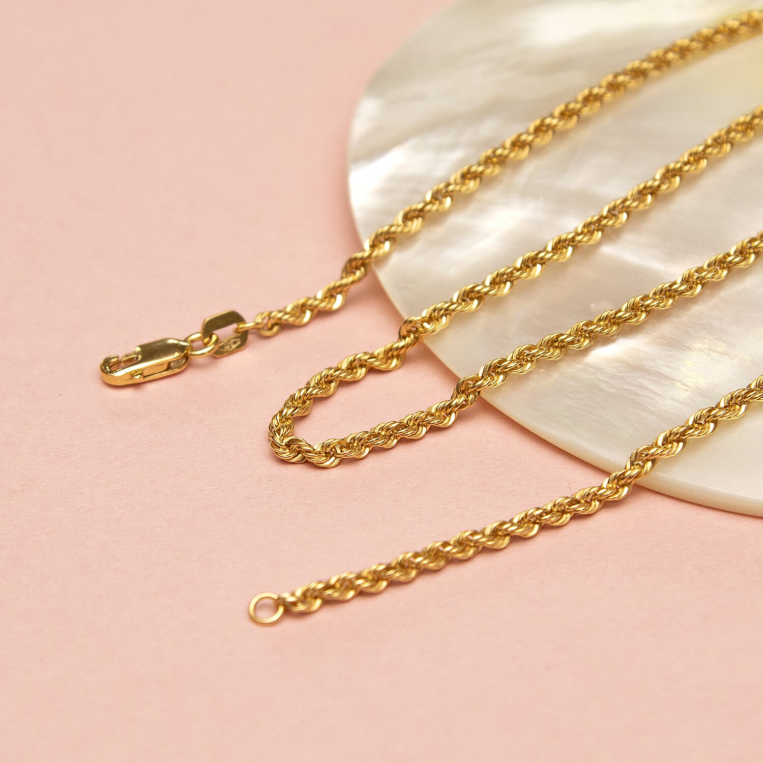 Rope Chain 16 Inch in 9K Yellow Gold 7581728 4