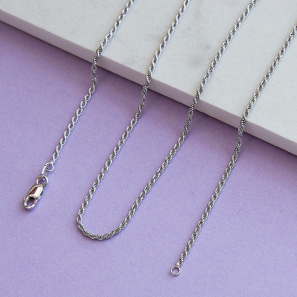 9K White Gold  Chain (Size - 18),  Gold Wt. 4.3 Gms