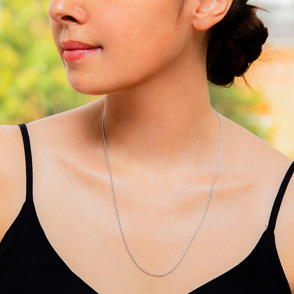 9K White Gold  Chain (Size - 20),  Gold Wt. 4.6 Gms