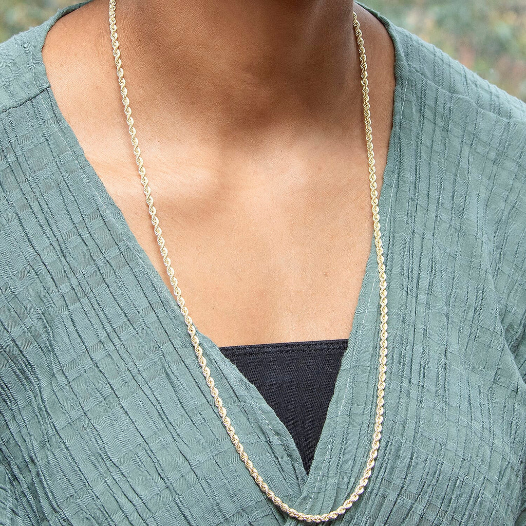 9K Yellow Gold Hollow Rope Chain With Spring Ring Clasp (Size - 28),  Gold Wt. 6.7 Gms