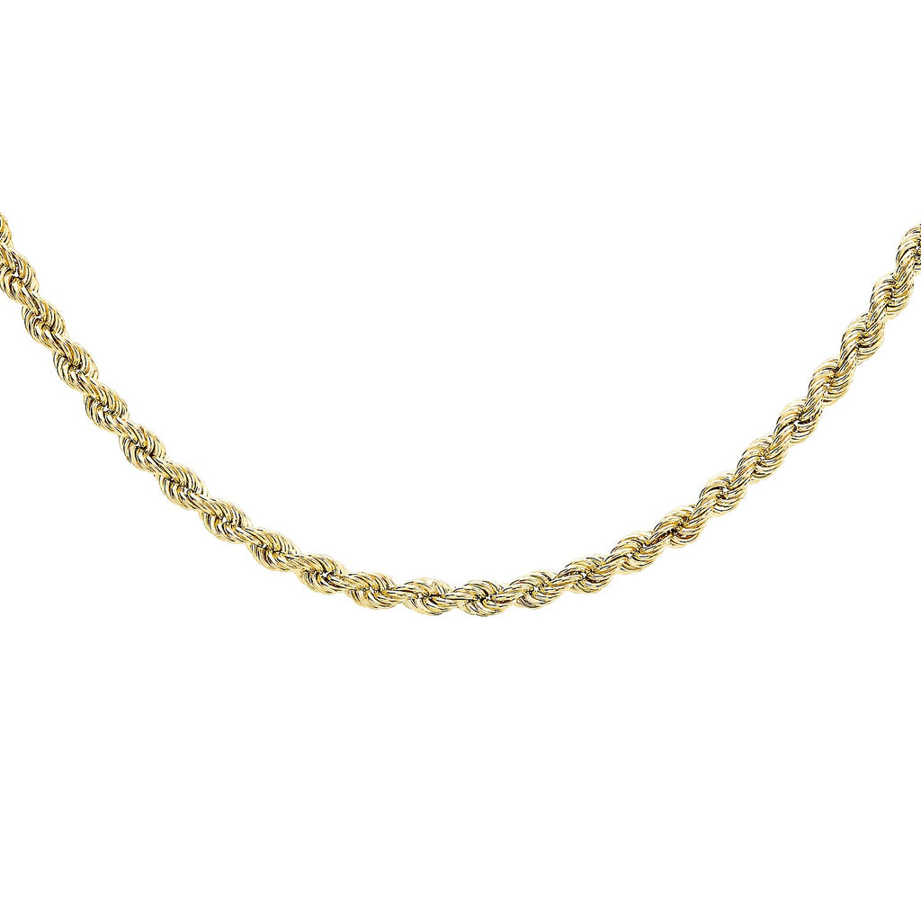 9K Yellow Gold Rope Chain With Spring Ring Clasp (Size - 28), Gold Wt. 7.6 Gms