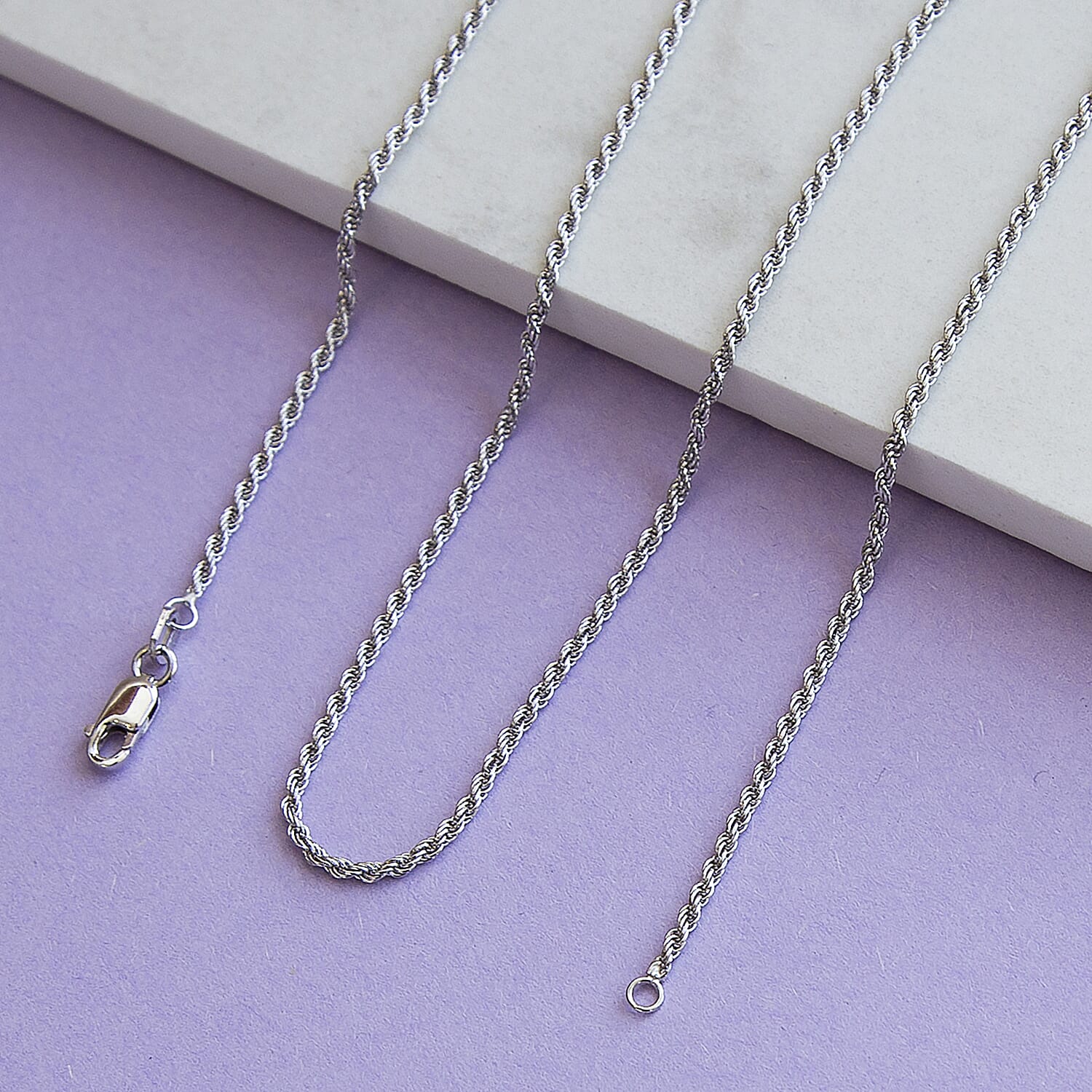 Rope Chain 30 Inch in 9K White Gold 7582743 4