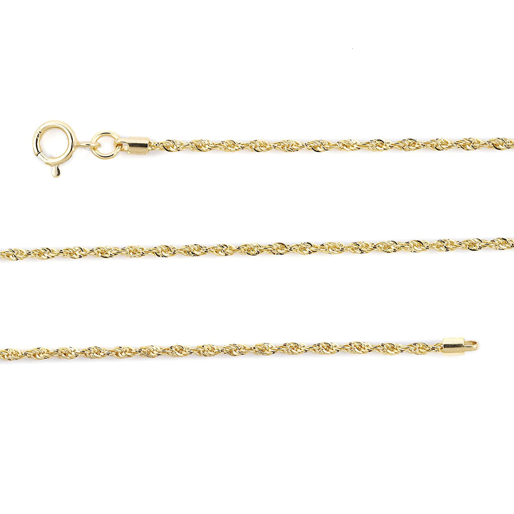 18K Yellow Gold Rope Necklace (Size - 20) with Spring Clasp