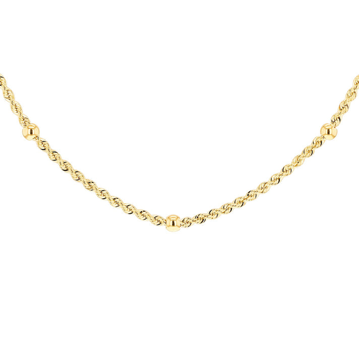 Rope and Balls Chain 18 Inch in 9K Yellow Gold 7573438 1