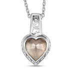 Rose Austrian Crystal Sterling Silver Heart Pendant with Stainless Steel Chain (Size 20)