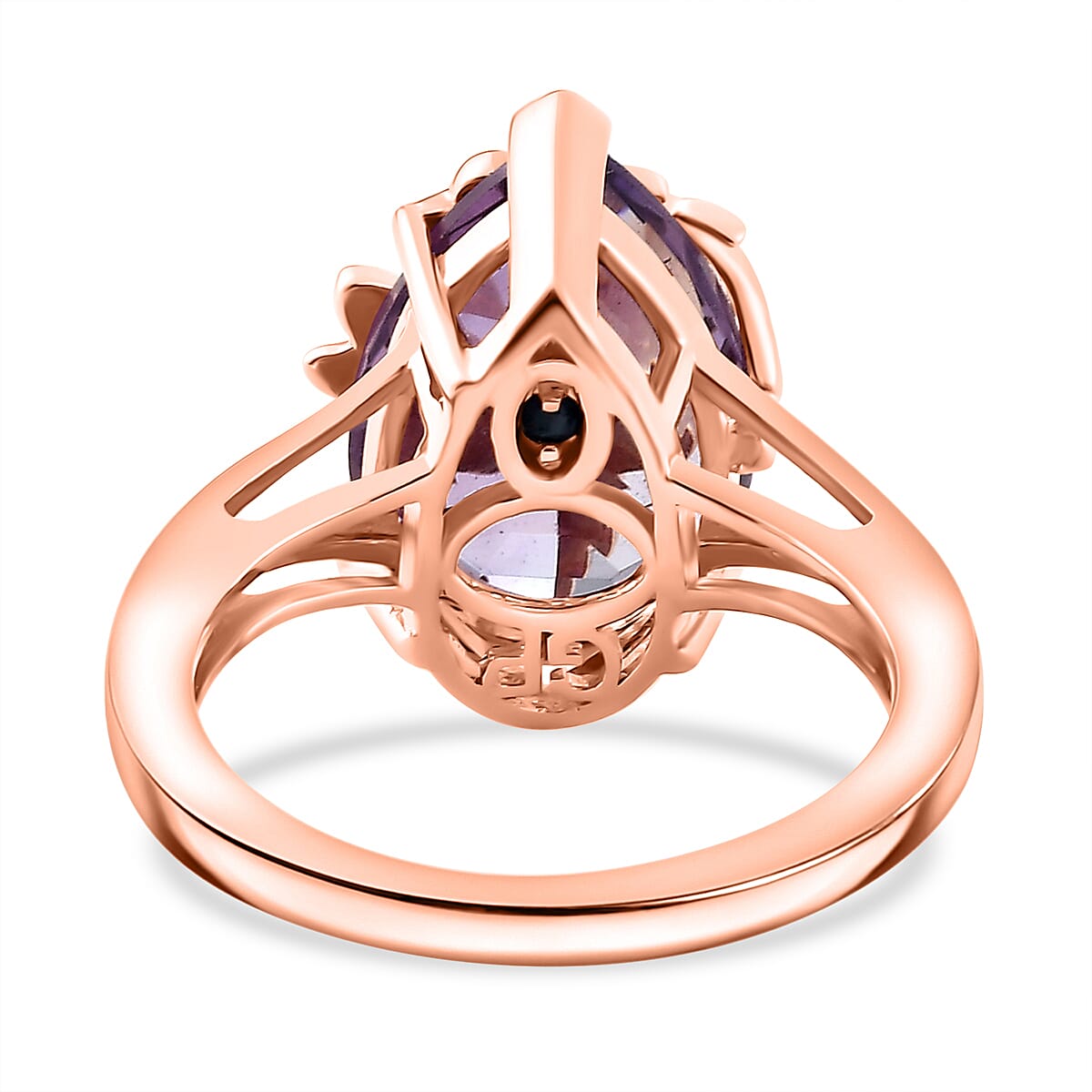 GP Collection - Rose De France Amethyst Solitaire Ring in 18K Rose Gold Vermeil Plated Sterling Silver 7931796 5