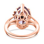 Rose De France Amethyst ,  Blue Sapphire  Solitaire Ring in 18K RG Vermeil Sterling Silver 5.03 ct,  Silver Wt. 5 Gms  4.956  Ct.