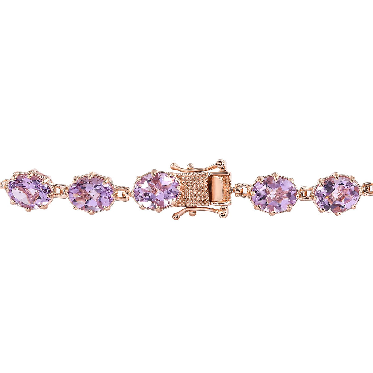 Rose De France Amethyst Necklace (Size - 20) in Vermeil Rose Gold Plated Sterling Silver 65.17 Ct, Silver Wt. 27.49 Gms 7159031 4