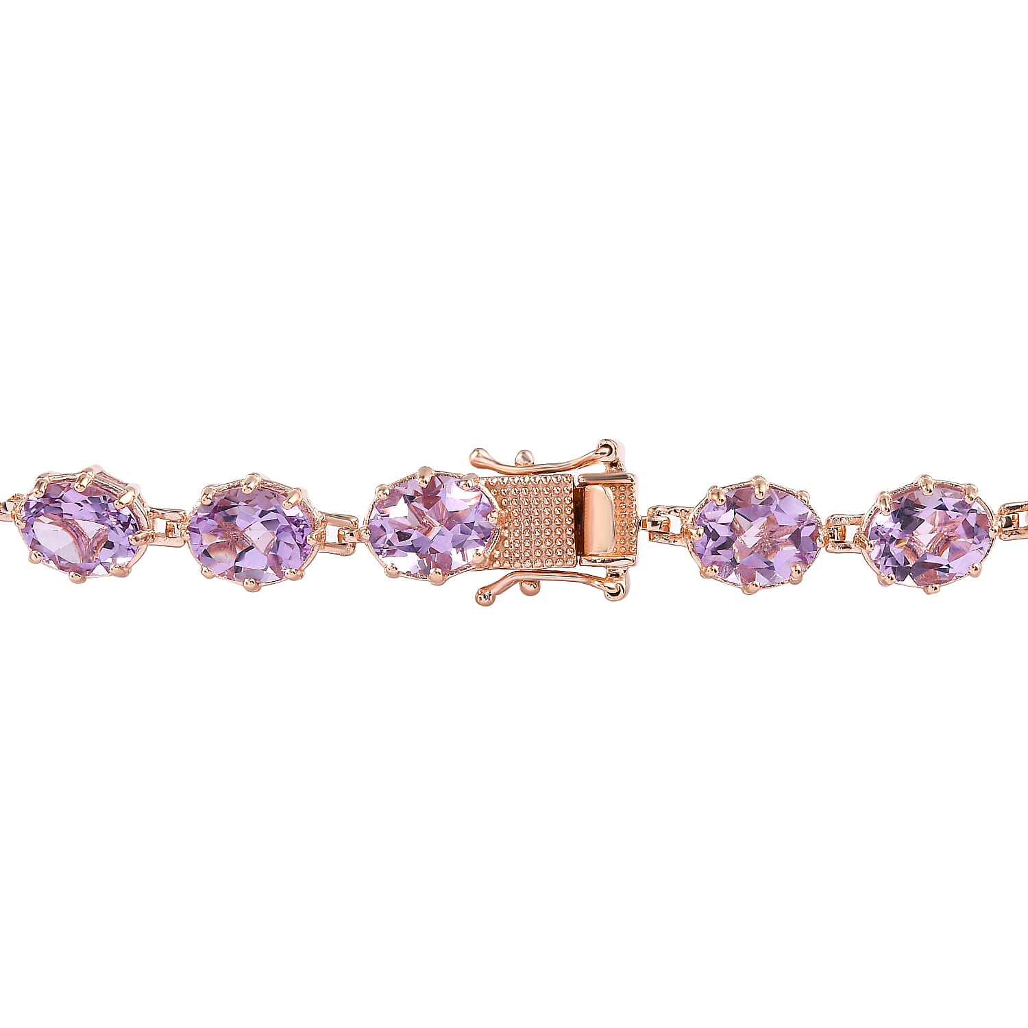 Rose De France Amethyst Necklace (Size - 20) in Vermeil Rose Gold Plated Sterling Silver 65.17 Ct, Silver Wt. 27.49 Gms 7159031 4