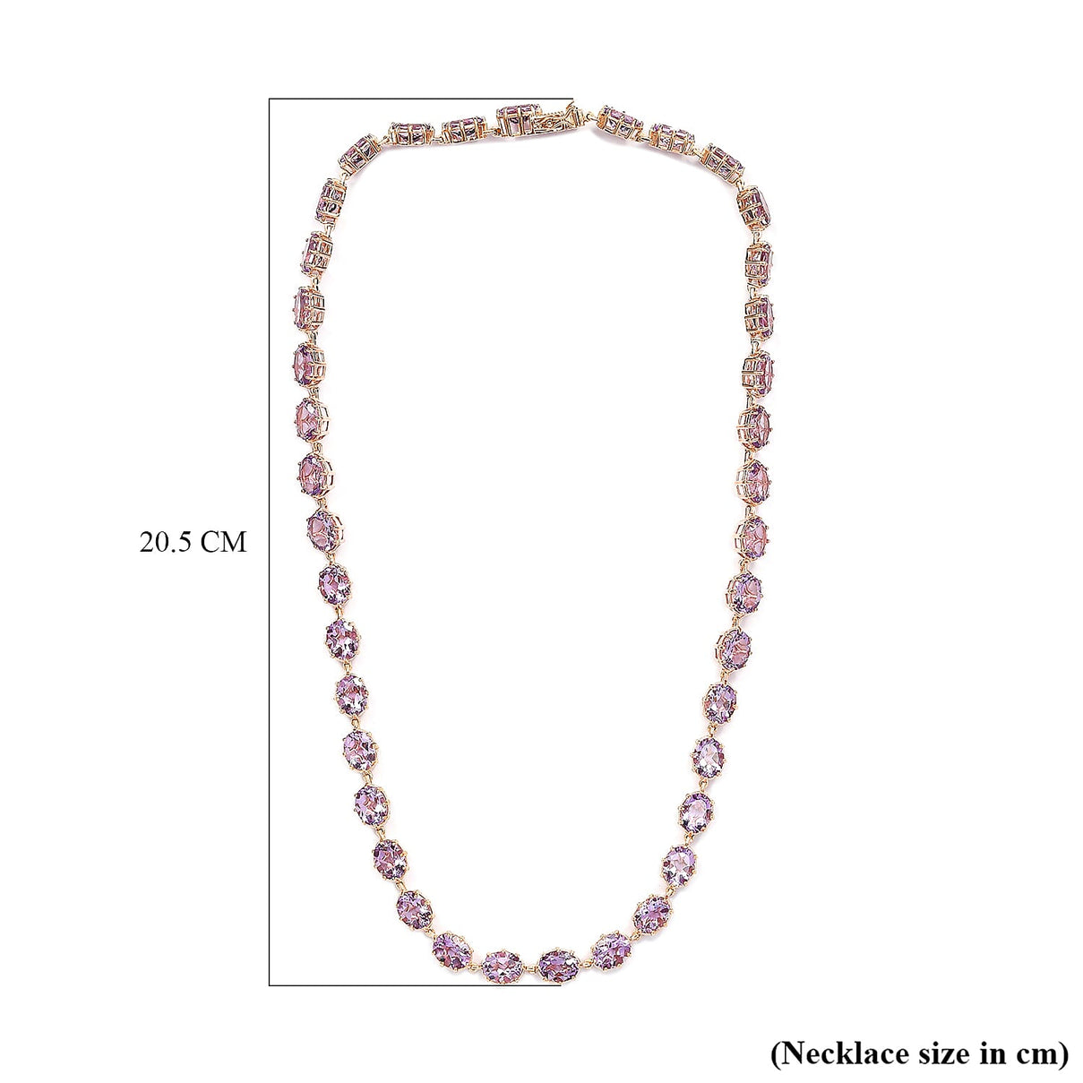 Rose De France Amethyst Necklace (Size - 20) in Vermeil Rose Gold Plated Sterling Silver 65.17 Ct, Silver Wt. 27.49 Gms 7159031 5