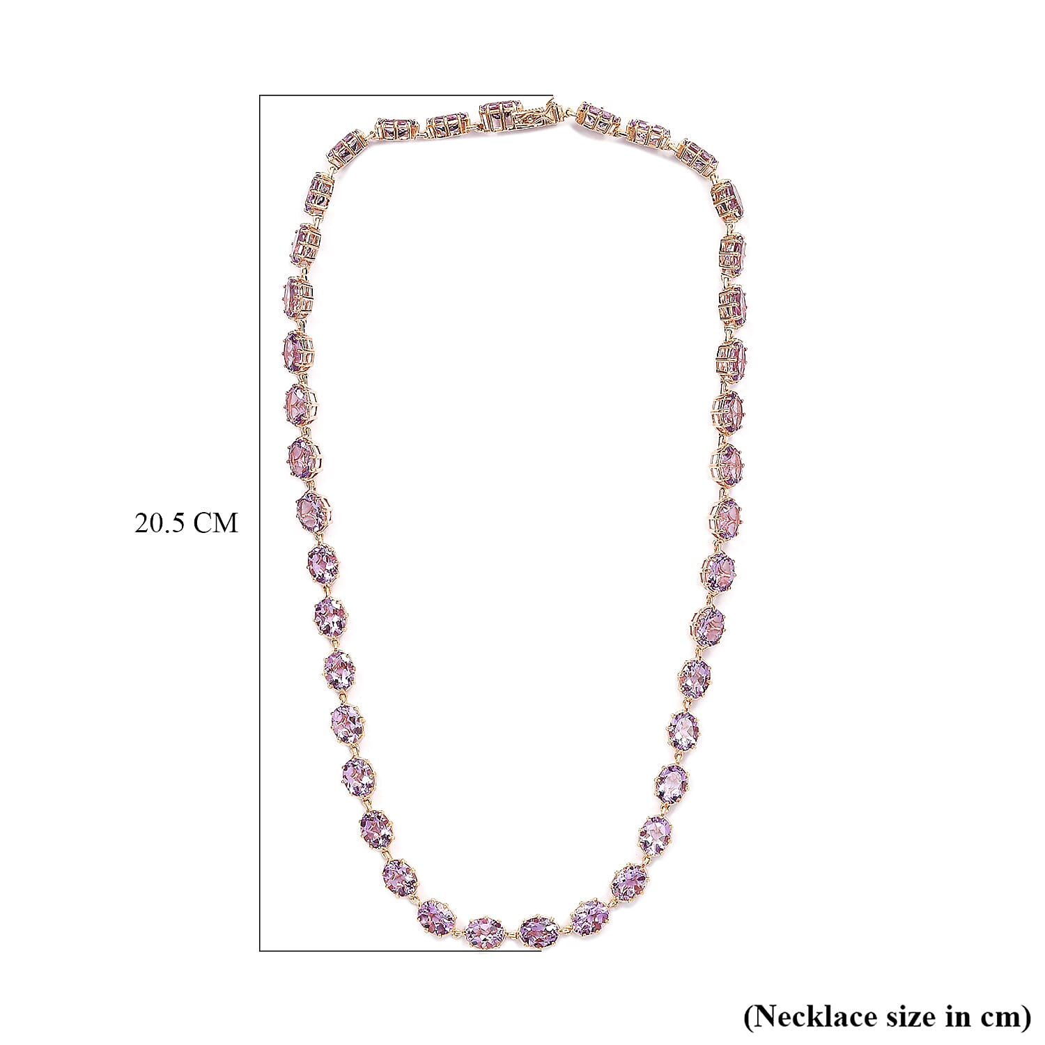 Rose De France Amethyst Necklace (Size - 20) in Vermeil Rose Gold Plated Sterling Silver 65.17 Ct, Silver Wt. 27.49 Gms 7159031 5
