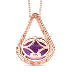 AAA Rose De France Amethyst Pendant with Chain (Size - 20) in 18K Vermeil Rose Gold Plated Sterling Silver 5.50 Ct.