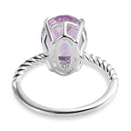 Rose De France Amethyst Solitaire Ring in Sterling Silver 3.23 Ct.
