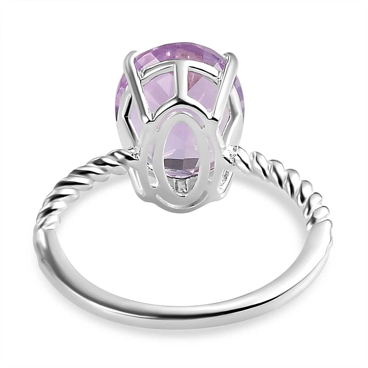 Rose De France Amethyst Solitaire Ring in Sterling Silver 3.23 Ct. 8958601 5