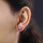 Rose De France Amethyst Earrings in 18K Vermeil Rose Gold Overlay Sterling Silver 4.196 Ct.