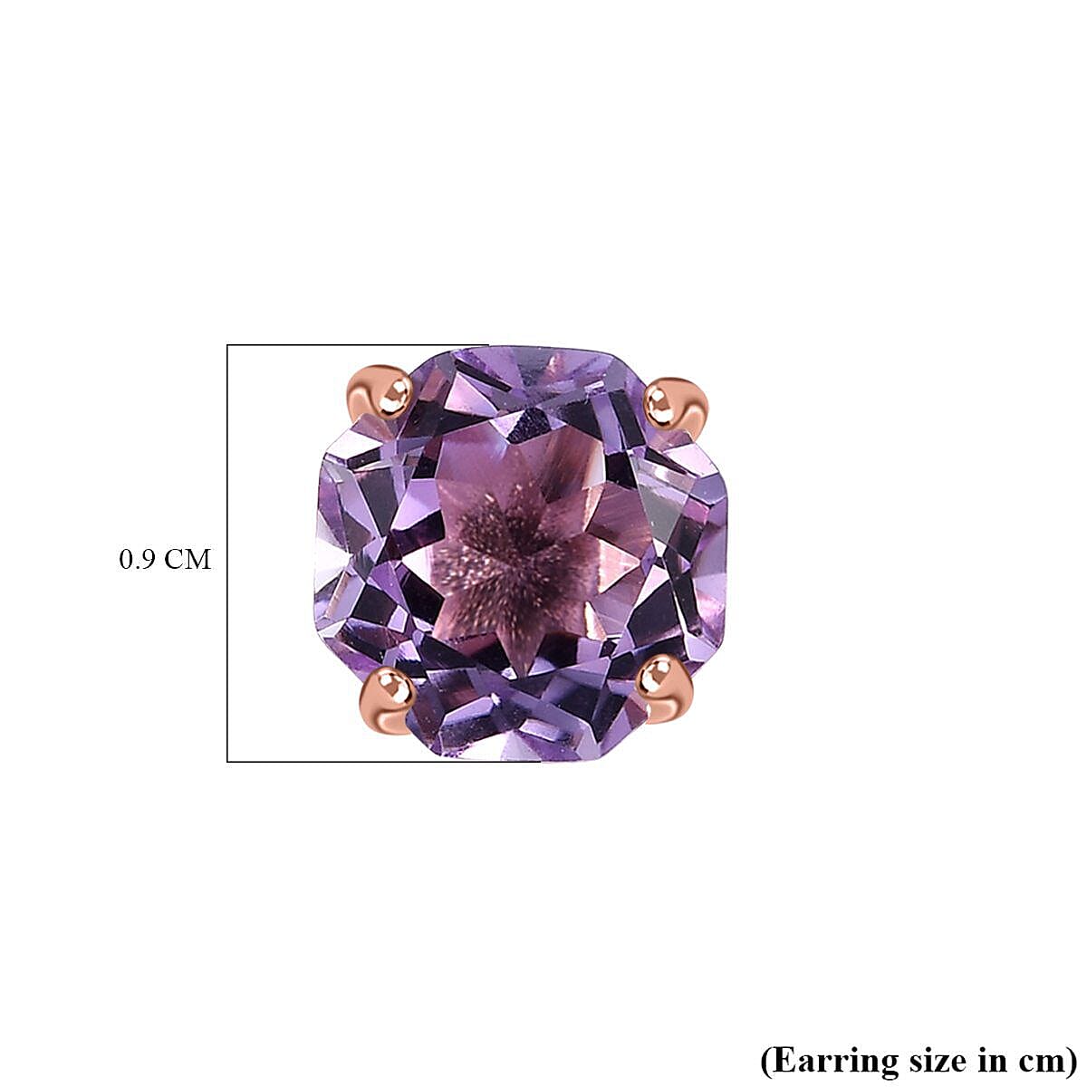 Rose De France Amethyst Earrings in 18K Vermeil Rose Gold Overlay Sterling Silver 4.196 Ct. 7232089 4