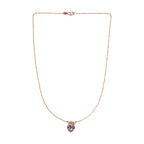 Ultimate Rose De France Amethyst and Natural Zircon Heart Necklace (Size - 20) in 18K Vermeil Rose Gold Plated Sterling Silver 3.21 Ct.