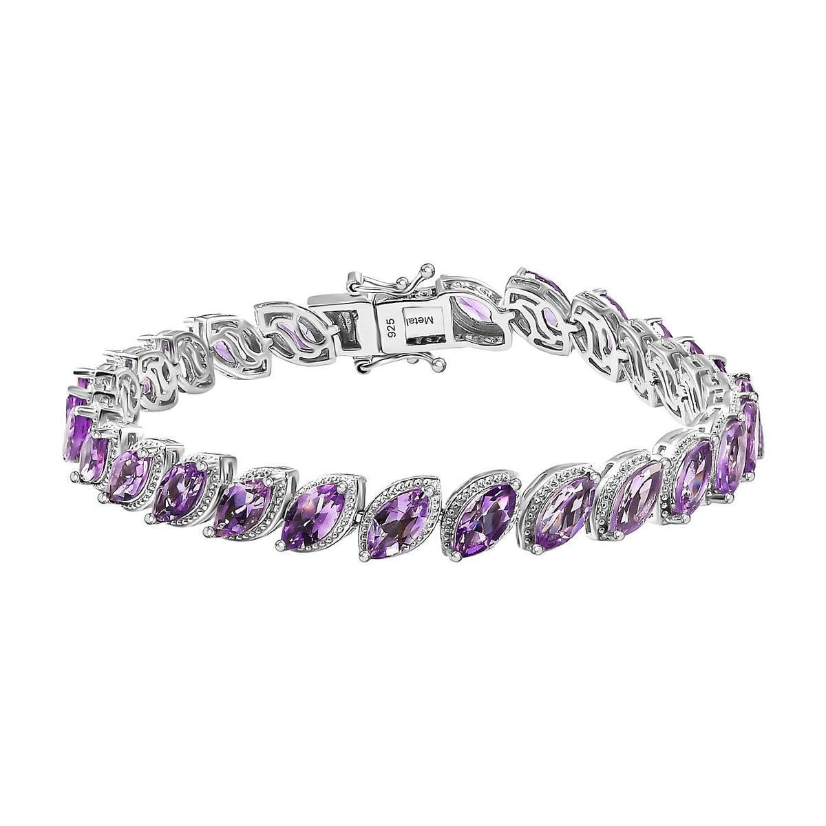 Rose De Morocco Line Bracelet (Size - 7) in Rhodium Plated Sterling Silver 7865343 0